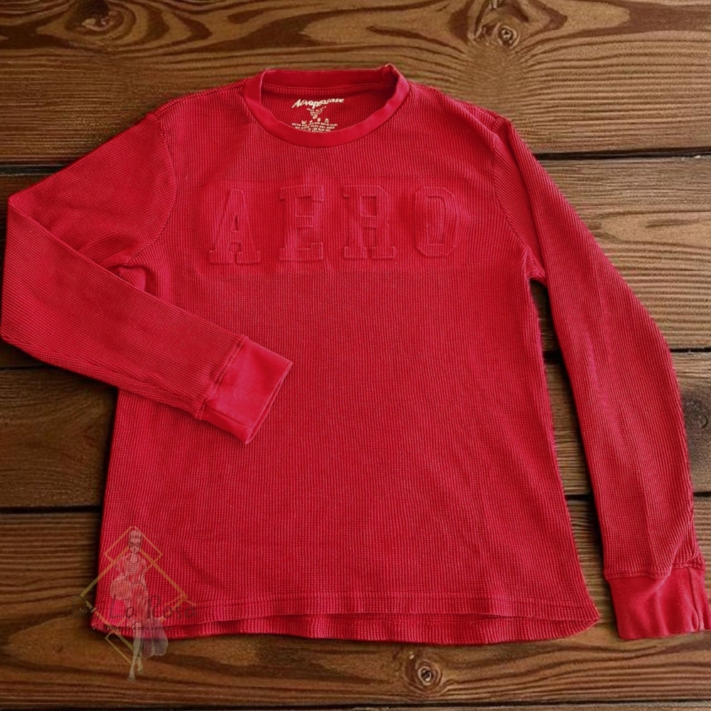Aeropostale Waffle Thermal Long Sleeve Shirt Medium